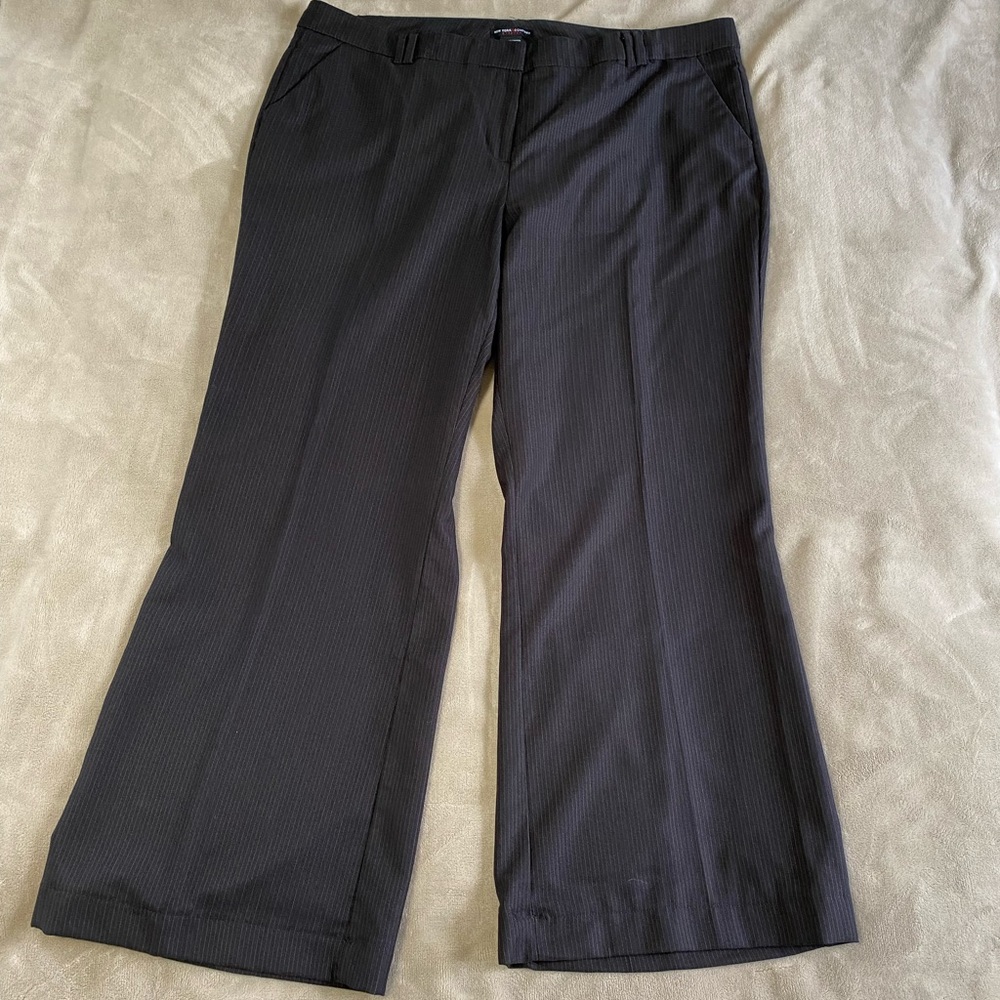 New York & Company Plus Size Pinstriped Pants